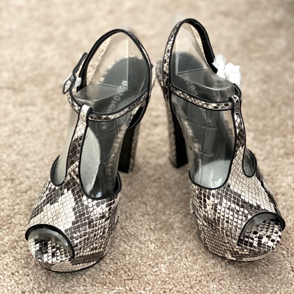 BCBG Snakeskin Platform Heels